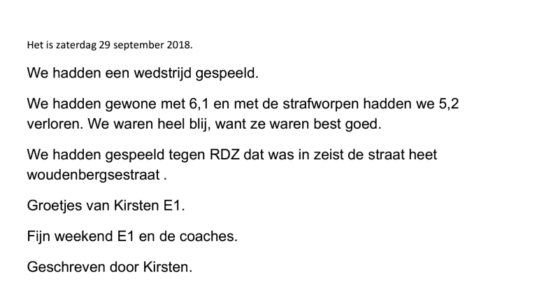 De E1 wint met 1-6 van RDZ