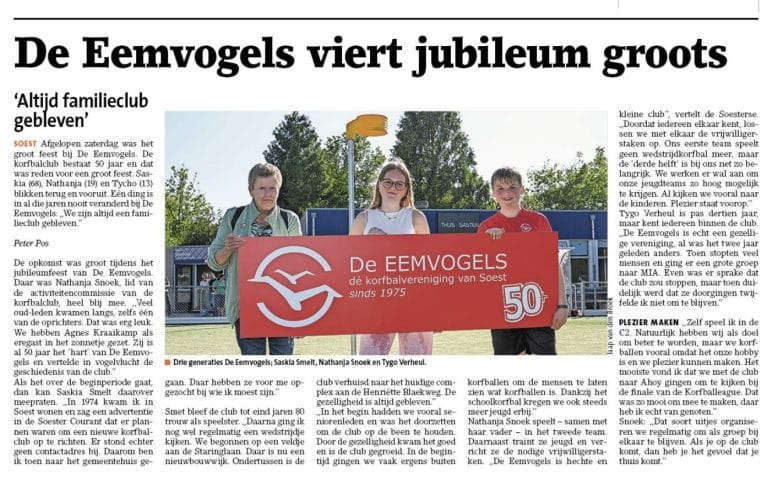 Eemvogels viert jubileum groots!